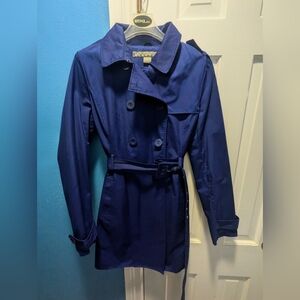 KENNETH COLE REACTION Women's Navy Double-Breasted Trench Coat